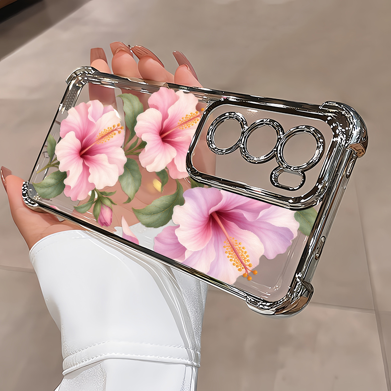 Pink Hibiscus Flowers Pattern  - Oppo Reno 12 recension och pris