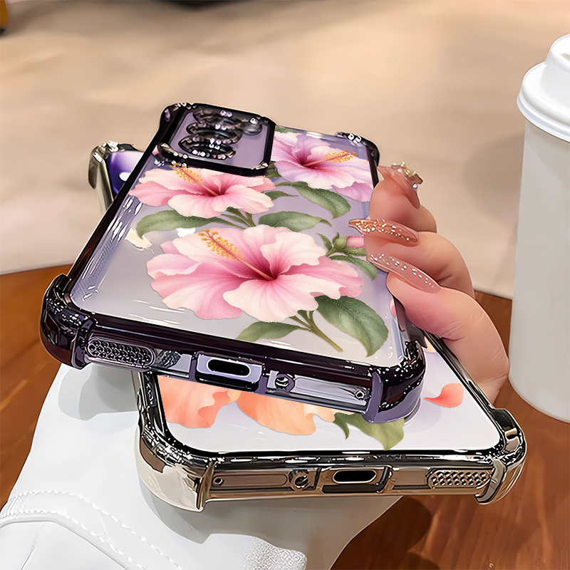Pink Hibiscus Flowers Pattern  - Oppo Reno 12 recension och pris